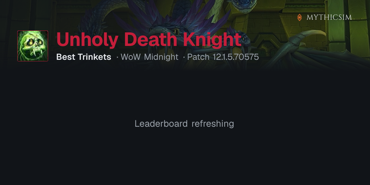 Unholy Death Knight Best Trinkets, Midnight Patch 12.0.5 | MythicSim
